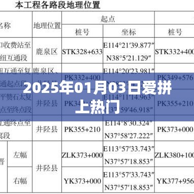 爱拼上热门,2025年1月3日新潮流风向标
