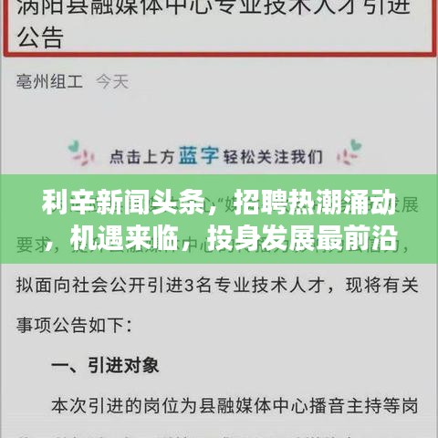 利辛新闻头条,招聘热潮涌动,机遇来临,投身发展最前沿