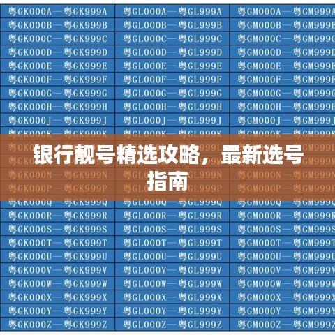 银行靓号精选攻略,最新选号指南