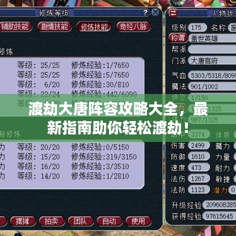 渡劫大唐阵容攻略大全,最新指南助你轻松渡劫!