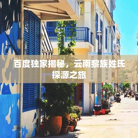 百度独家揭秘，云南黎族姓氏探源之旅