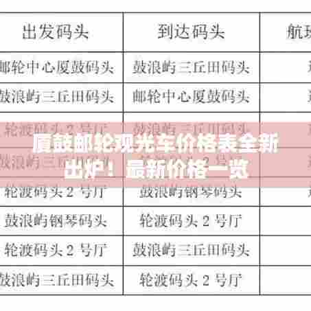厦鼓邮轮观光车价格表全新出炉!最新价格一览