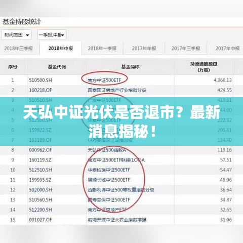 天弘中证光伏是否退市？最新消息揭秘！