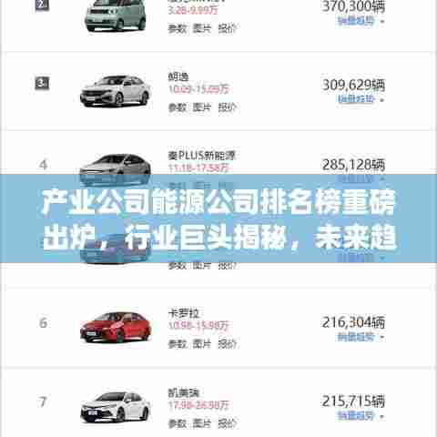 产业公司能源公司排名榜重磅出炉,行业巨头揭秘,未来趋势展望